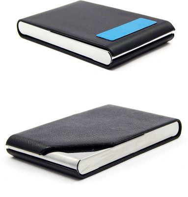 

ELS Men Casual Black Artificial Leather Card Holder(8 Card Slots)