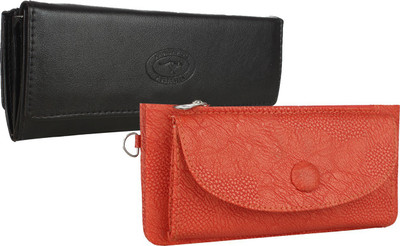 

Element Cart Women Casual Multicolor Artificial Leather Wallet(5 Card Slots), Black;tan