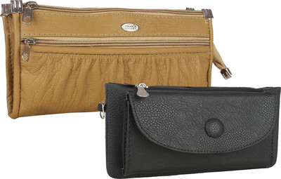 

Element Cart Women Casual Beige, Black Artificial Leather Wallet(5 Card Slots)