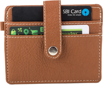 

PRT USA Men Casual Tan Artificial Leather Card Holder(3 Card Slots)