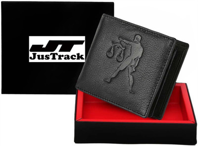 

JusTrack Men Casual Black Genuine Leather Wallet(3 Card Slots)