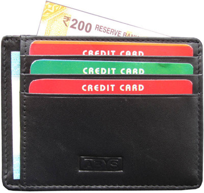 

ABYS Men Casual Black Genuine Leather Card Holder(6 Card Slots)