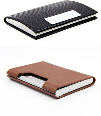 

ELS Men Casual Black, Brown Artificial Leather Card Holder(8 Card Slots)