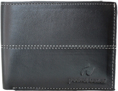 

pocket bazar Men Casual Black Genuine Leather Wallet(3 Card Slots)