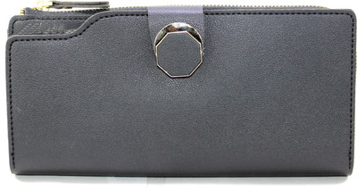 

SKOLL Women Casual Grey Artificial Leather Wallet(9 Card Slots), Black