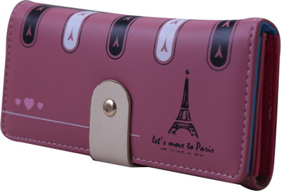 

Cidky Women Pink Artificial Leather Wrist Wallet(5 Card Slots)