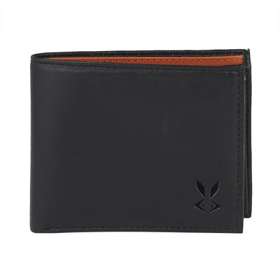 

Red Rabitt Men Casual Black Genuine Leather Wallet(7 Card Slots), Black/tan