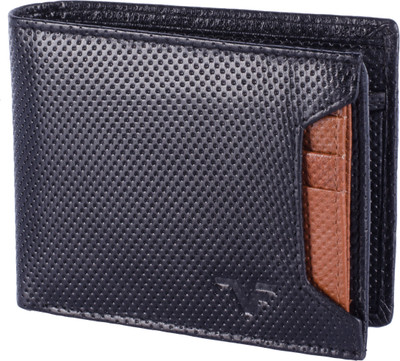 

Vener Fabica Men Formal Black Genuine Leather Wallet(8 Card Slots)