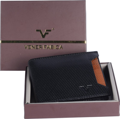

Vener Fabica Men Black Genuine Leather Wallet(8 Card Slots)