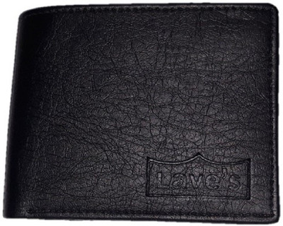 

lave's Men Black Genuine Leather Wallet(3 Card Slots)