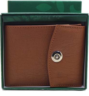 MS Men Casual Tan Artificial Leather Wallet(6 Card Slots)