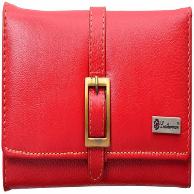 

Leatherman Women Travel Red Genuine Leather Wallet(11 Card Slots)