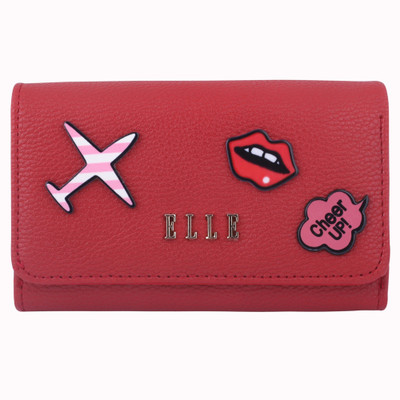 

ELLE Women Casual Red Artificial Leather Wallet(6 Card Slots)