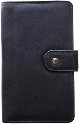 

ABYS Women Black Genuine Leather Wrist Wallet(9 Card Slots)