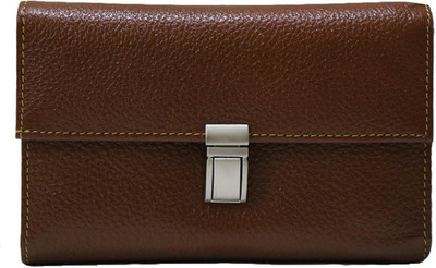 

Glorious era Women Casual Brown Genuine Leather Wallet(11 Card Slots)