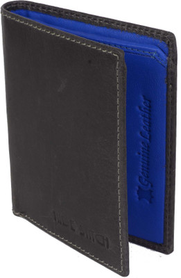

Hidestitch Men Casual Black Genuine Leather Card Holder(6 Card Slots), Blue-07;grey-06