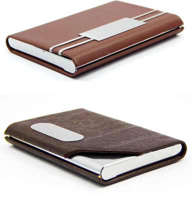 

ELS Men Casual Brown Artificial Leather Card Holder(8 Card Slots)