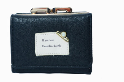 

RR Girls Casual Blue Artificial Leather Wallet(7 Card Slots), Black