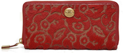 

RI2K Women Red Genuine Leather Wallet(12 Card Slots), Red pony-02