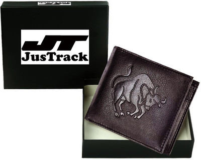JusTrack Men Casual Brown Genuine Leather Wallet(1 Card Slot)