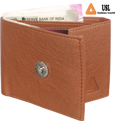 

USL Men Casual Tan Artificial Leather Wallet(6 Card Slots), Brown