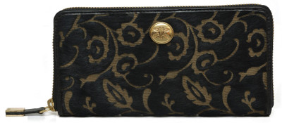 

RI2K Women Black Genuine Leather Wallet(12 Card Slots), Black pony-01
