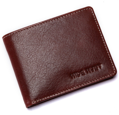 

Hide Hunt Men Casual Maroon Genuine Leather Wallet(4 Card Slots), Tan