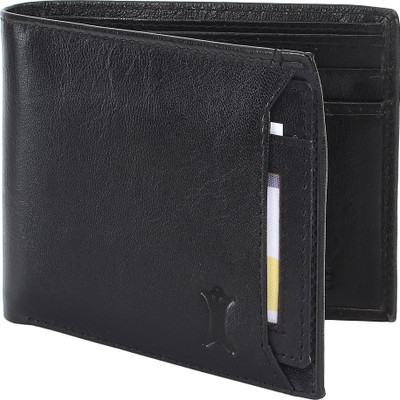 

creature Men Formal Black Genuine Leather Wallet(3 Card Slots)