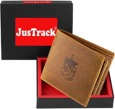 

JusTrack Men Casual Tan Genuine Leather Wallet(8 Card Slots)