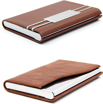

ELS Men Casual Brown, Tan Artificial Leather Card Holder(8 Card Slots)