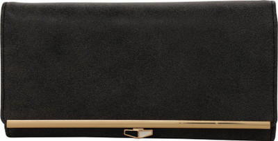 Cidky Women Casual Black Artificial Leather Wrist Wallet(10 Card Slots), Black;grey