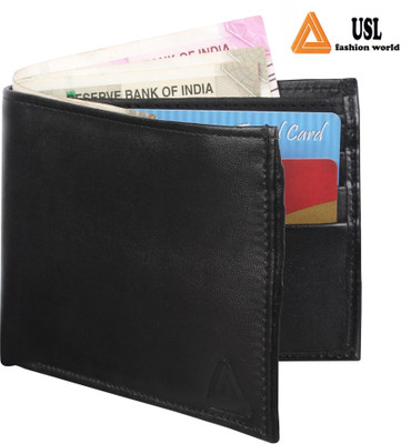 

USL Men Formal Black Canvas Wallet(6 Card Slots)