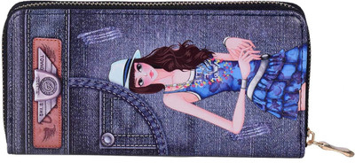 

Giftee Women Casual Blue Denim Wallet(3 Card Slots)