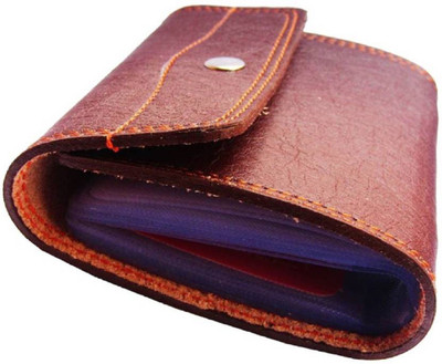 

FERRET Men Tan Artificial Leather Card Holder(20 Card Slots)