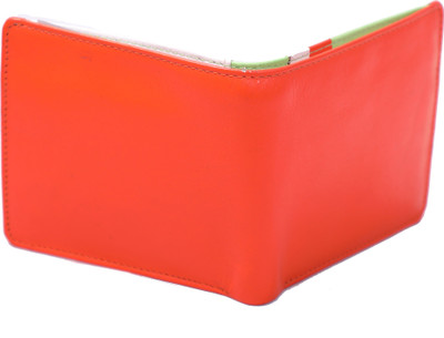 

mdt leather works Men Casual Orange Genuine Leather Wallet(2 Card Slots), Orange and olive