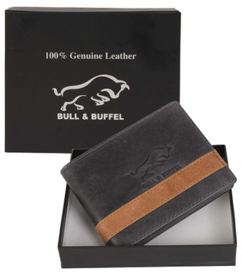 

BULL & BUFFEL Men Casual Black, Brown Genuine Leather Wallet(7 Card Slots), Multicolor