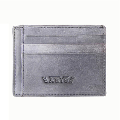 

ABYS Men Grey Genuine Leather Card Holder(6 Card Slots), Blue