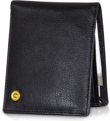 

POLLSTAR Men Formal Black Genuine Leather Wallet(7 Card Slots)
