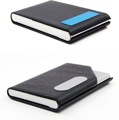 

ELS Men Casual Black Artificial Leather Card Holder(8 Card Slots)