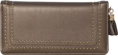 

Bee fashionable Women Grey Artificial Leather Wrist Wallet(10 Card Slots)