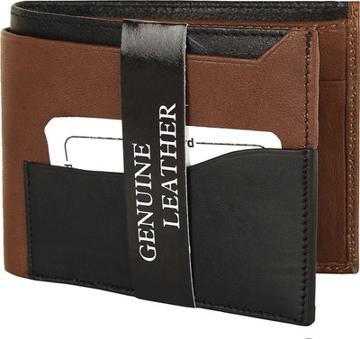 

Wooden Men Casual Black, Brown Genuine Leather Wallet(4 Card Slots)