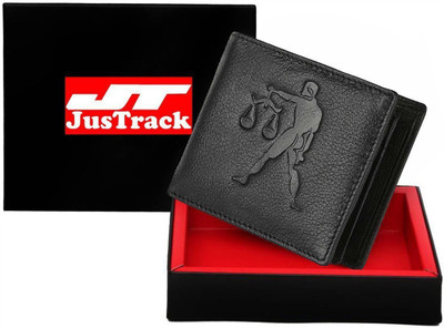 

JusTrack Men Casual Black Genuine Leather Wallet(1 Card Slot)