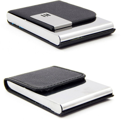 

ELS Men Casual Black Artificial Leather Card Holder(8 Card Slots)