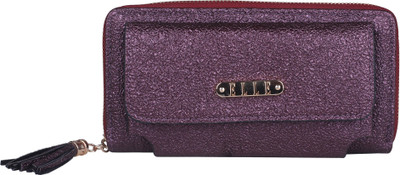 ELLE Women Purple Artificial Leather Wallet(8 Card Slots)