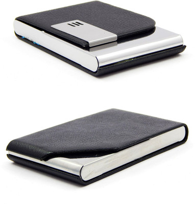 

ELS Men Casual Black Artificial Leather Card Holder(8 Card Slots)