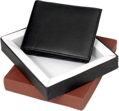 

Borse Men Black Artificial Leather Wallet(6 Card Slots)