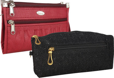 

Element Cart Women Maroon, Black Artificial Leather Wallet(5 Card Slots), Black;maroon