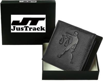 

JusTrack Men Casual Black Genuine Leather Wallet(1 Card Slot)