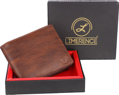 

LIMERENCE Men Casual Brown Genuine Leather Wallet(9 Card Slots)