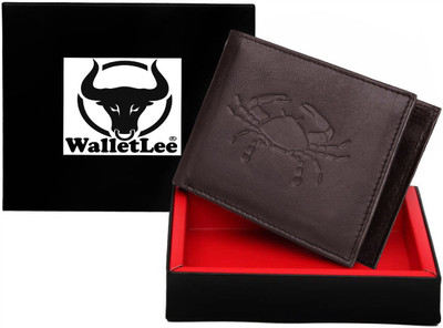 WalletLee Men Casual Brown Genuine Leather Wallet(1 Card Slot)